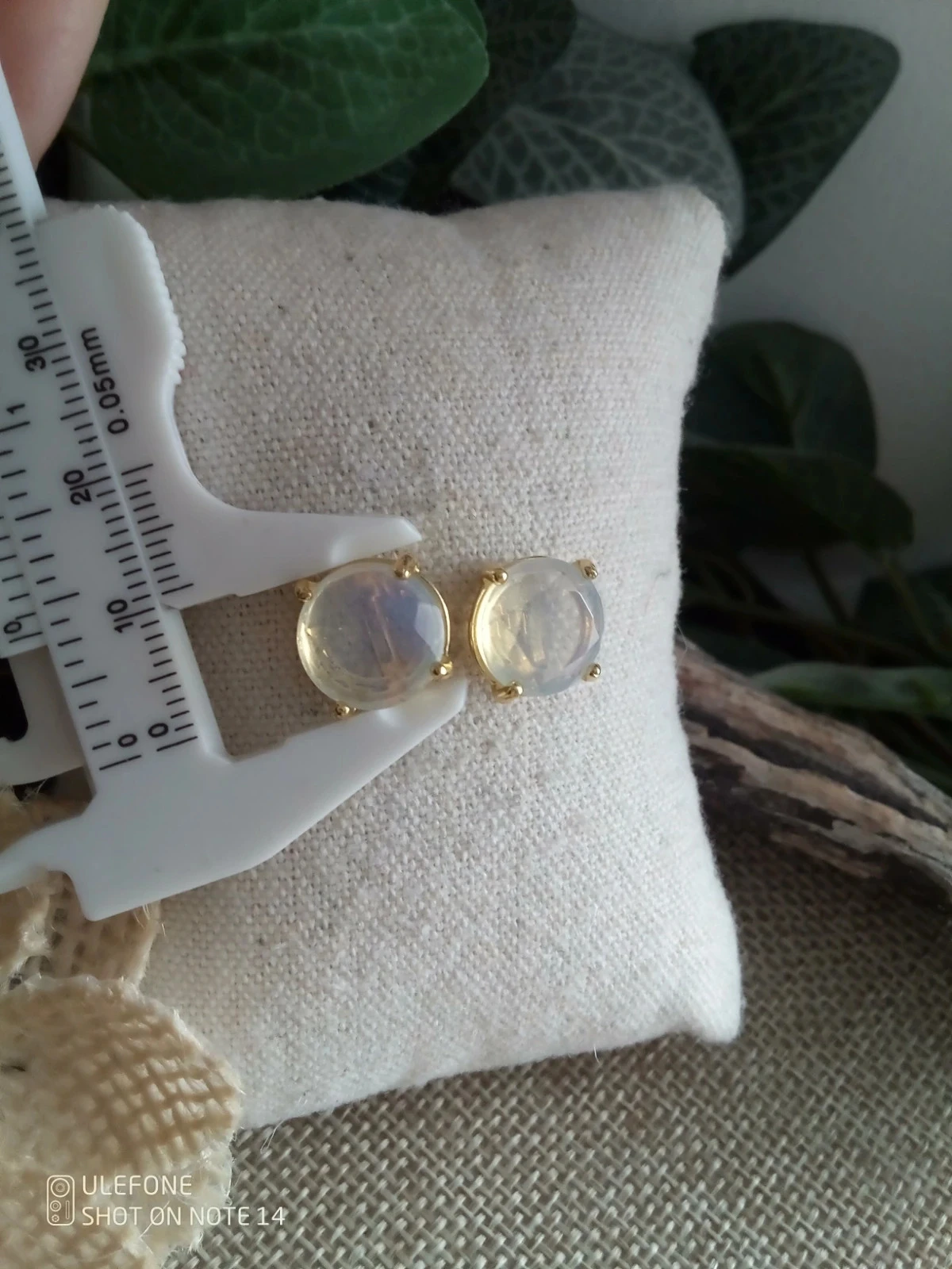 Boucles d'oreilles bohèmes puces opaline – photo 2